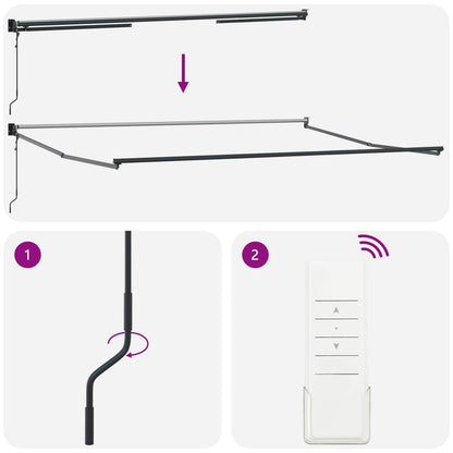 store banne 5x3 manuel Rétractable Vert et blanc
