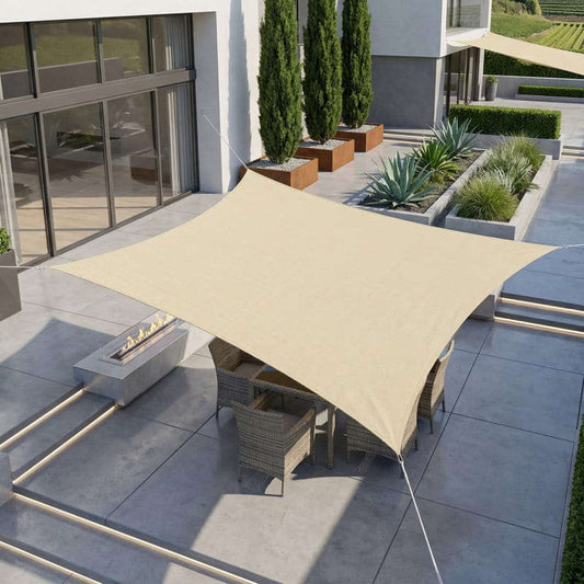 Voile D'ombrage Rectangulaire Crème
