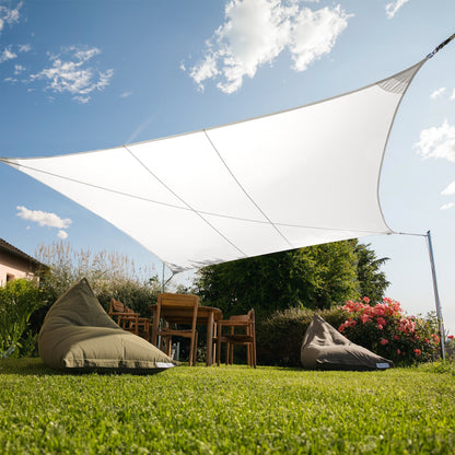 Voile d'Ombrage trapeze Blanc Respirante Anti-UV
