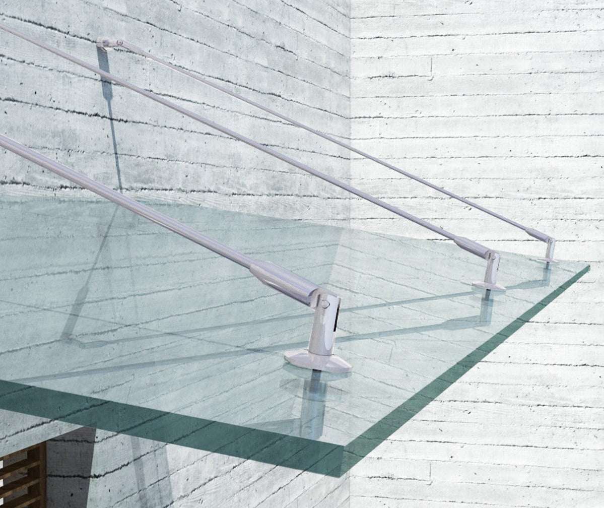 auvent marquise en verre 180cm noir teinté
