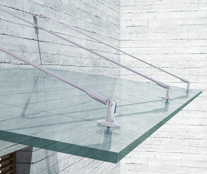 auvent marquise en verre 180cm noir teinté