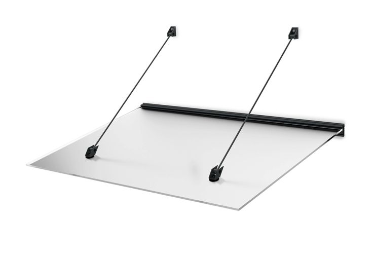 auvent verre Transparent 150x97cm  - Pour porte d'entrée