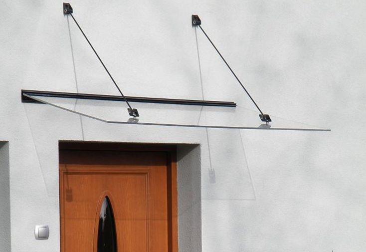 auvent verre Transparent 150x97cm  - Pour porte d'entrée