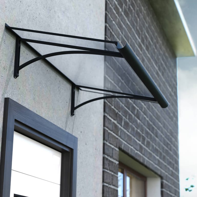 auvent de porte marquise 120 cm x 54 cm x 20 cm - samba