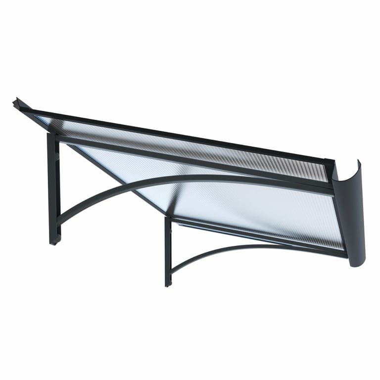 auvent de porte marquise 120 cm x 54 cm x 20 cm - samba