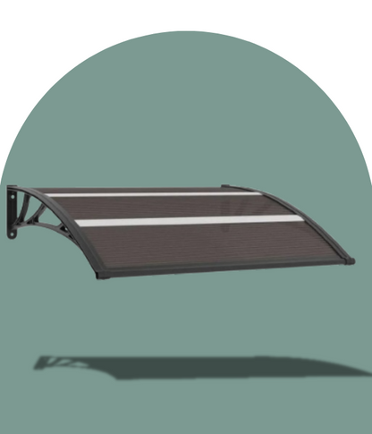 marquise de porte 120x80cm noir en polycarbonate