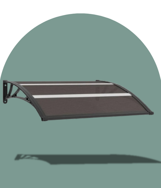 marquise de porte 120x80cm noir en polycarbonate