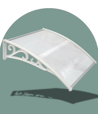 marquise pour dessus de porte 120x75cm transparent en polycarbonate