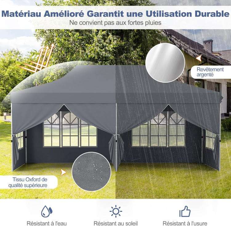 Tonnelle de Jardin 3x6M avec 6 Parois Latérales Amovibles