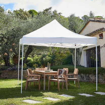 Tonnelle pliable acier blanc, 8.8 m²