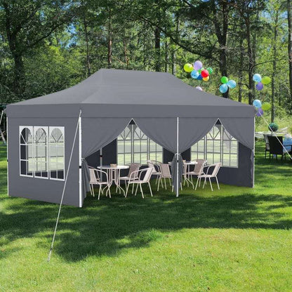 Tonnelle de Jardin 3x6M avec 6 Parois Latérales Amovibles
