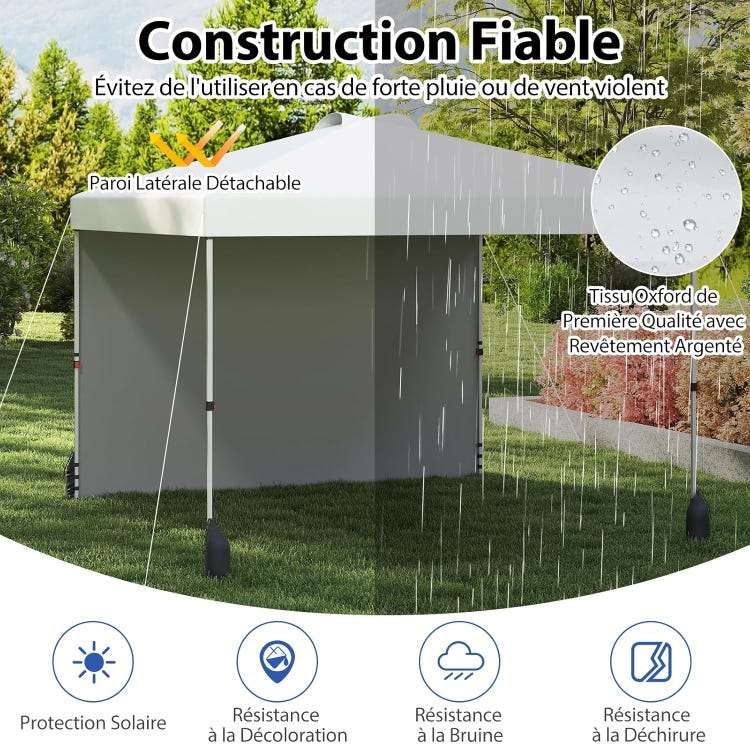 Tonnelle Pliante 3x3 m | Sac à roulettes Blanc
