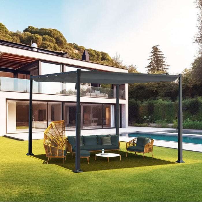 Pergola autoportante Beige en Acier 300x225cm 9.0 m²