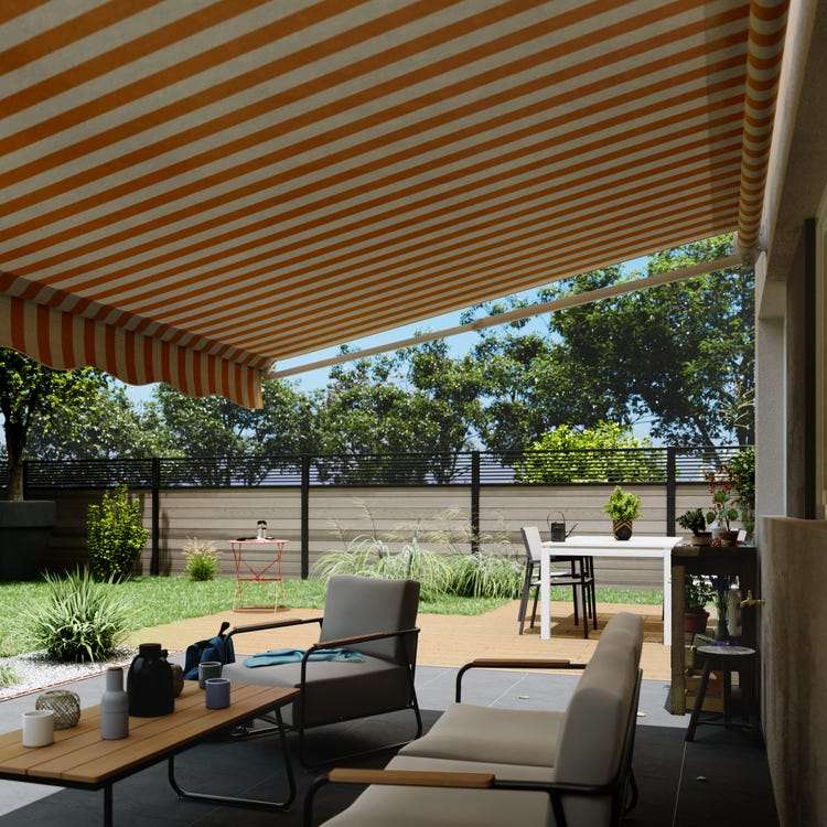 store banne 300 x 250cm manuel sans coffre pour terrasse - jaune