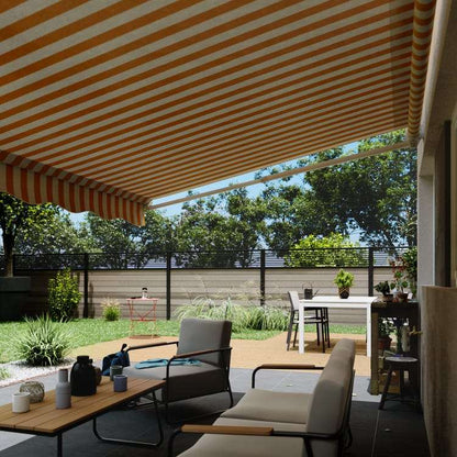 store banne avec manivelle sans coffre pour terrasse - jaune