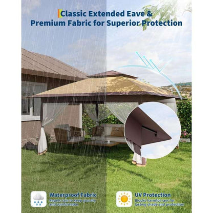 tonnelle de jardin portable 3x3M - réglable moustiquaire intégrée