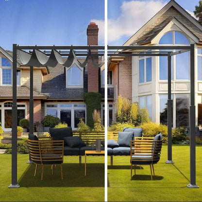 Pergola autoportante Beige en Acier 300x225cm 9.0 m²