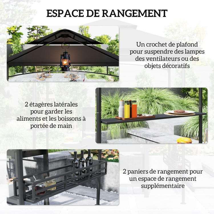 Tonnelle de barbecue métal galvanisé