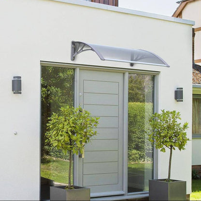 marquise pour dessus de porte 120x75cm transparent en polycarbonate