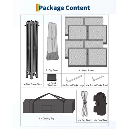 tonnelle de jardin portable 3x3M - réglable moustiquaire intégrée