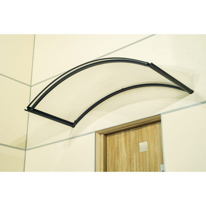 marquise alu moderne alu anthracite arcus, l.130 x H.22 x P.70 cm