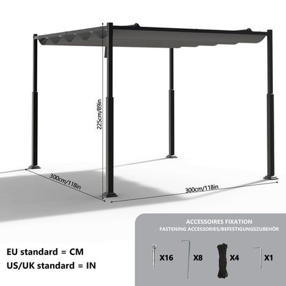 Pergola autoportante Beige en Acier 300x225cm 9.0 m²