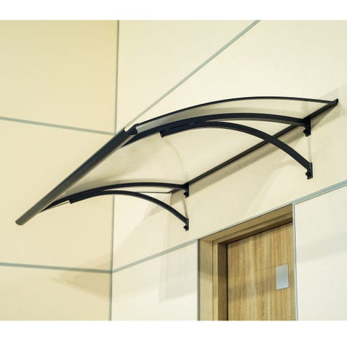 Marquise aluminium 160x85 cm – auvent courbé avec polycarbonate UV