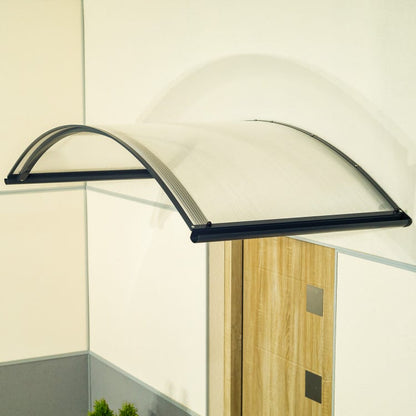 marquise alu moderne alu anthracite arcus, l.130 x H.22 x P.70 cm