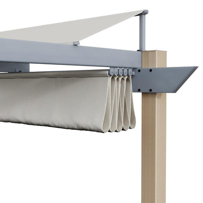 Pergola autoportante en aluminium/toile effet bois, 8.31 m² 400x282x254cm