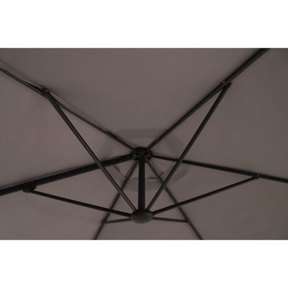 Parasol déporté rond anthracite L.290 x l.290 cm