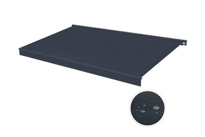 store banne led motorisé semi-coffre gris 5x3m toile grise