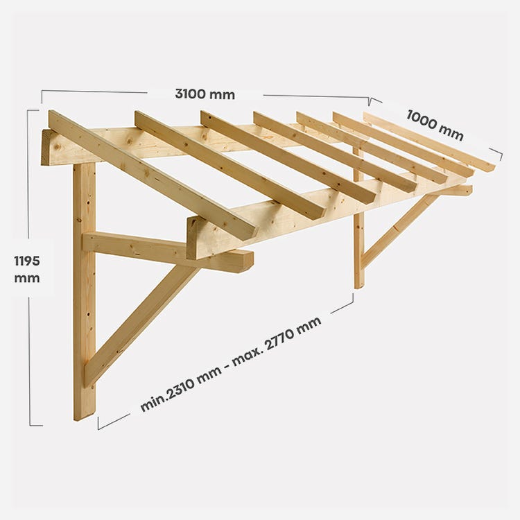 marquise bois 310x120cm