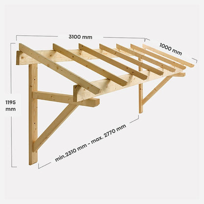 marquise bois 310x120cm