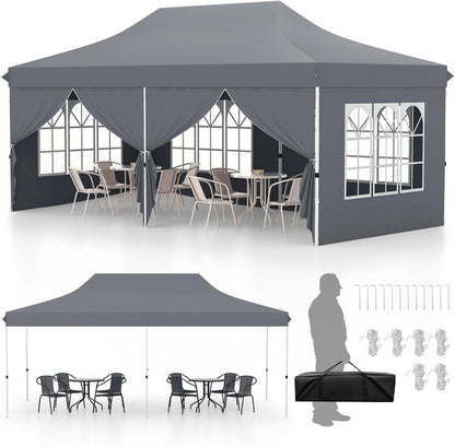 Tonnelle de Jardin 3x6M avec 6 Parois Latérales Amovibles