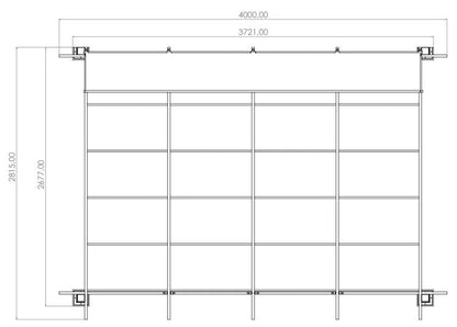 Pergola autoportante en aluminium/toile 400x282x254cm gris anthracite, 8.31 m²