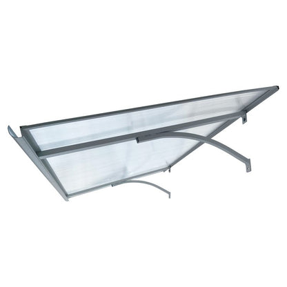marquise de porte d'entrée STARK gris ondulé, 160x100x30cm 6mm polycarbonate