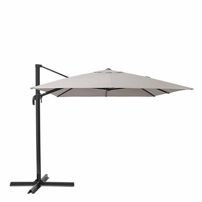 Parasol déporté rectangulaire taupe L.386 x l.281 cm