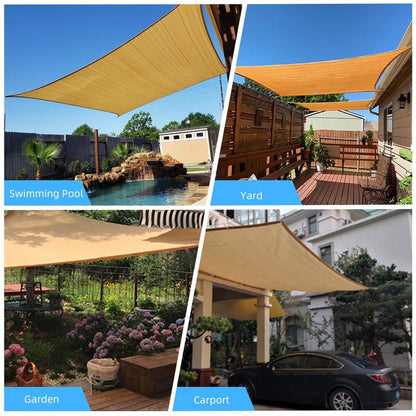 Voile d'ombrage carré 4x6 m en HDPE – Protection UV 50