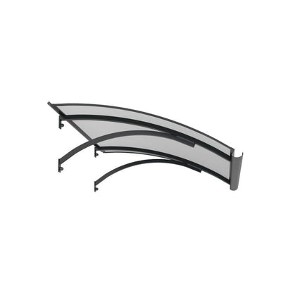 Marquise aluminium 160x85 cm – auvent courbé avec polycarbonate UV