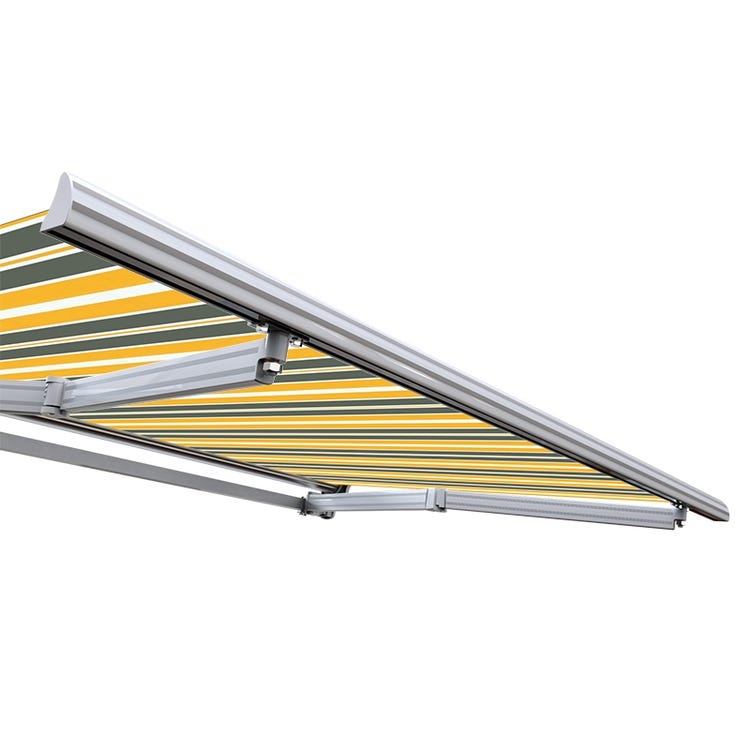 store banne 4x3 m manuel semi coffre pour terrasse - Gris jaune
