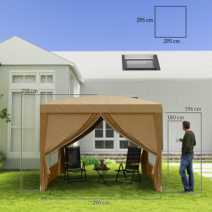 Tonnelle de Jardin 3x3m，Hauteur Réglable
