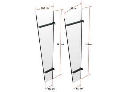 paroi latérale auvent en polycarbonate cellulaire ALU blanc 185x58,5x30,5