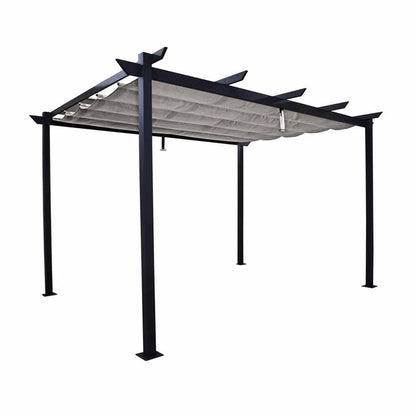 Pergola autoportante en aluminium/toile 400x282x254cm gris anthracite, 8.31 m²
