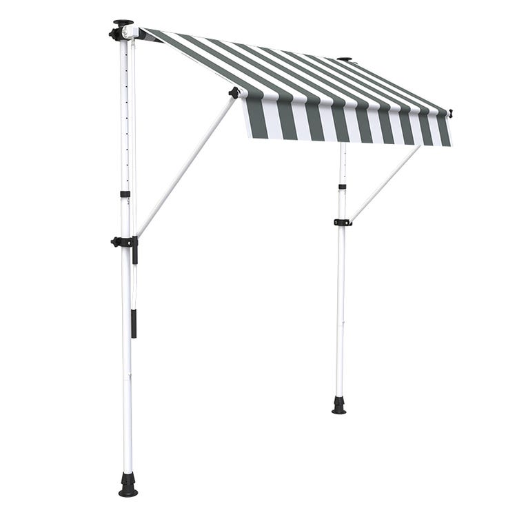 auvent pour balcon noir et blanc imperméable 200 à 400x120cm