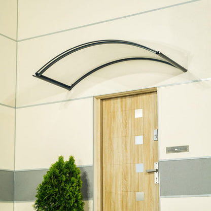marquise alu moderne alu anthracite arcus, l.130 x H.22 x P.70 cm