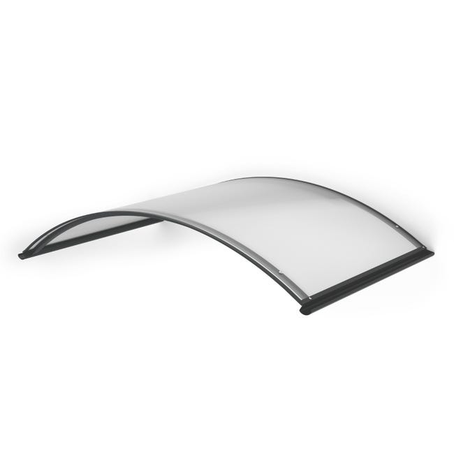 marquise alu moderne alu anthracite arcus, l.130 x H.22 x P.70 cm