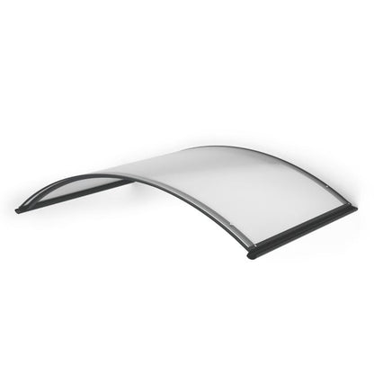 marquise alu moderne alu anthracite arcus, l.130 x H.22 x P.70 cm