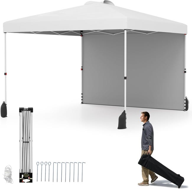 Tonnelle Pliante 3x3 m | Sac à roulettes Blanc