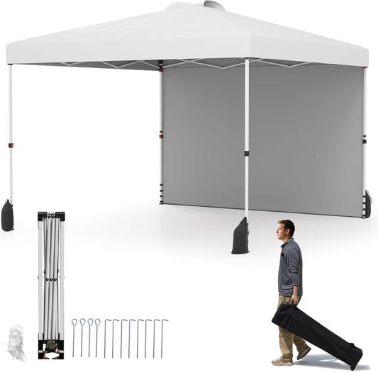 Tonnelle Pliante 3x3 m | Sac à roulettes Blanc