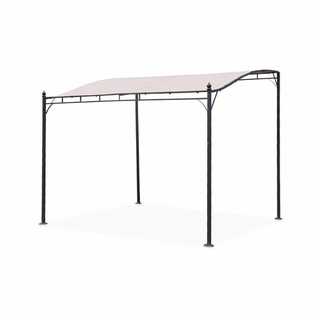 Pergola adossée Beige en Acier 7.5 m² 3x2.5m